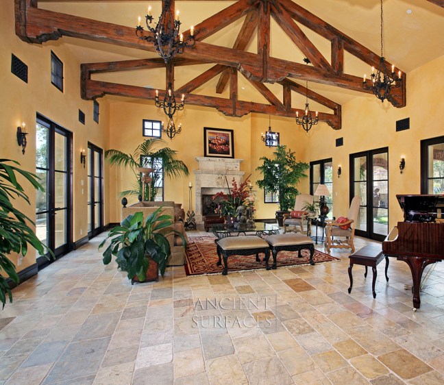 Antique Limestone Floors the French Arcane stone collection by Ancient Surfaces.