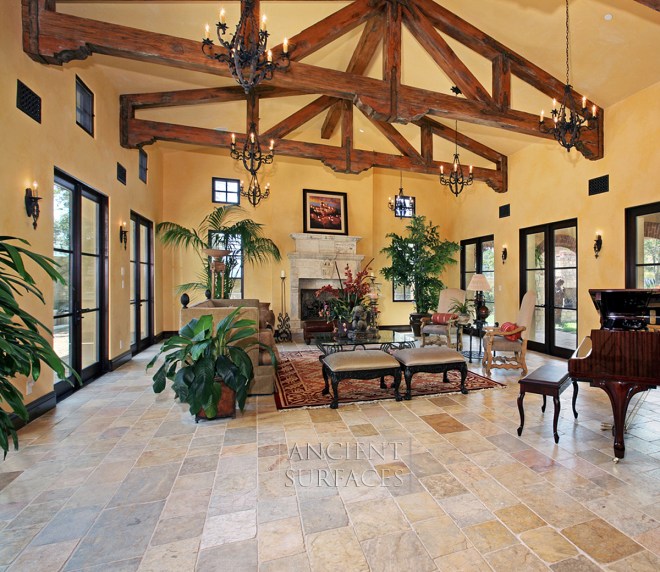 Antique Limestone Floors the French Arcane stone collection by Ancient Surfaces.