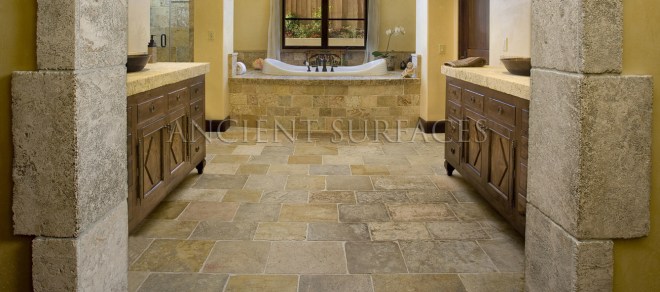Antique Limestone Floors the French Arcane stone collection by Ancient Surfaces.