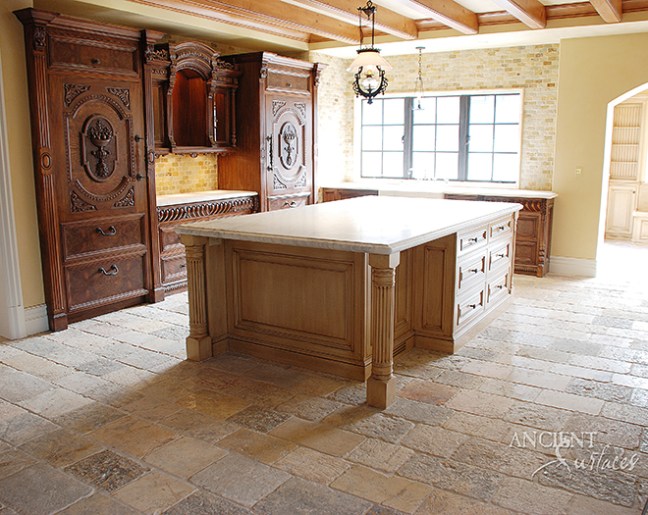 Antique kitchen stone flooring by ancient surfaces
