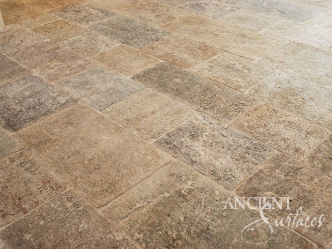 Antique Kronos French Limestone in a master bathroom