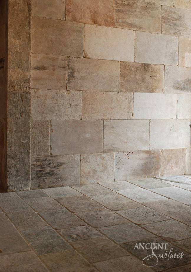 Antique Kronos French Limestone on the floors and walls