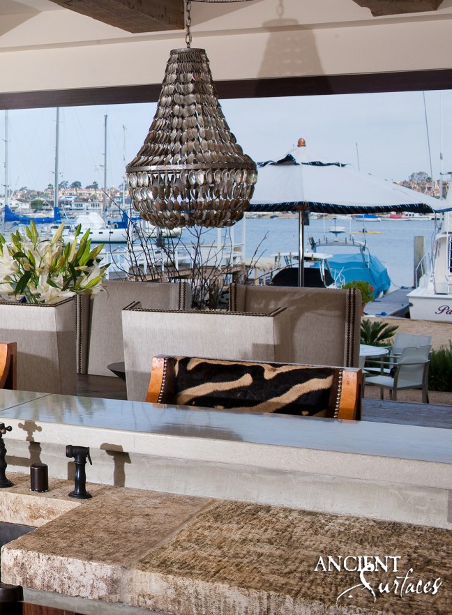 Kitchen to Living Room Antique Thick Reclaimed Limestone Foundation Slabs for the Kitchen Countertops4