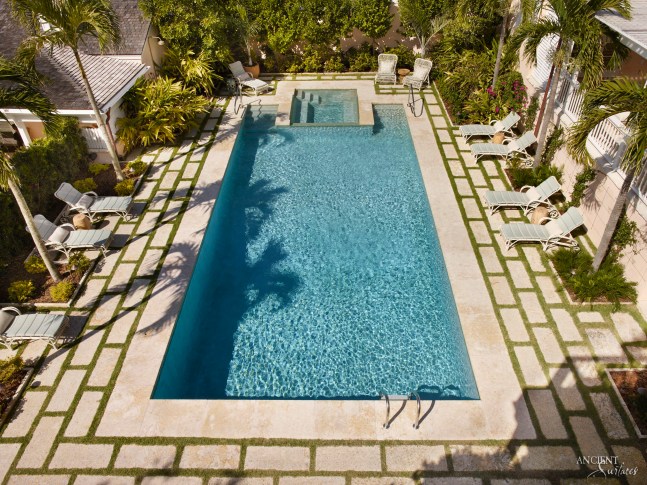 antique limestone pool coping