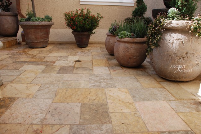 Antique Limestone Pool Patio and BBQ deck-5