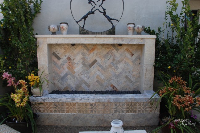 Antique Limestone Pool Patio and BBQ deck-8