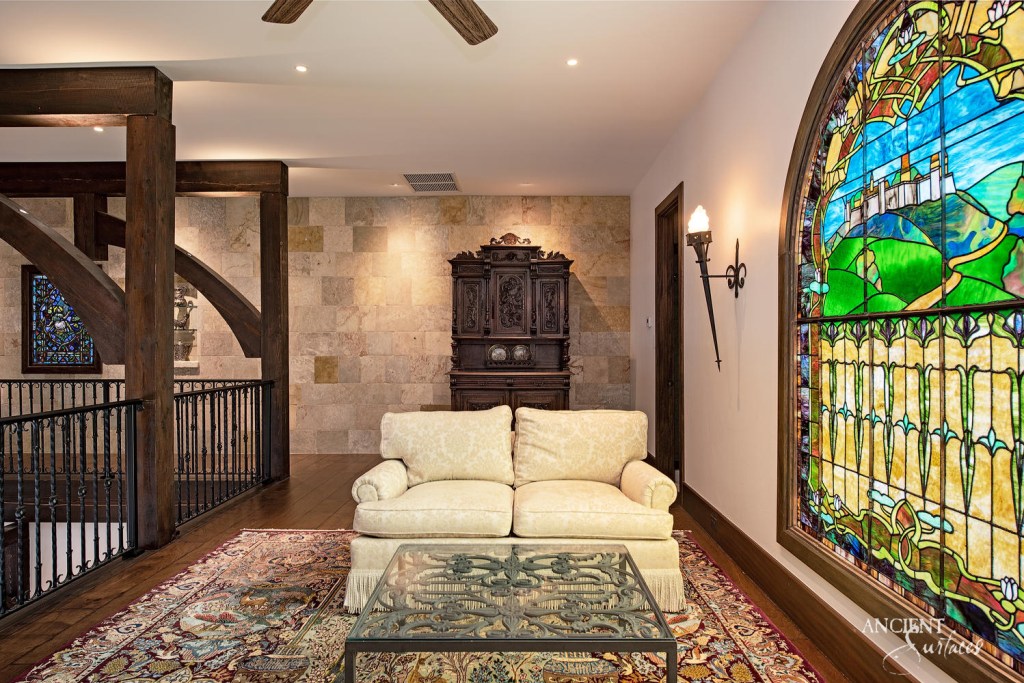 Beautiful limestone seating area crafted by Ancient Surfaces, showcasing the timeless elegance and charm of Mediterranean architecture.
Antique Arcane Stone Wall Cladding