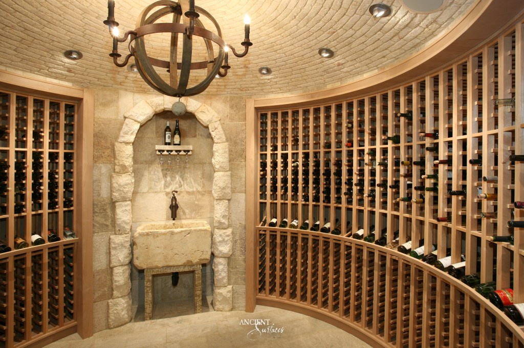 A beautifully crafted wine cellar by Ancient Surfaces, with limestone shelves housing an impressive array of vintage wines


Antique Limestone Cladding
Ancient Limestone Vault
Coffered Ceiling in Stone
Antique Tuscan Wall Cladding
Reclaimed Limestone Flooring
Antique Kronos Stone 
Wine Tasting Room 
Antique Limestone Trough
Old Limestone Sink 
Circular Ceiling 
