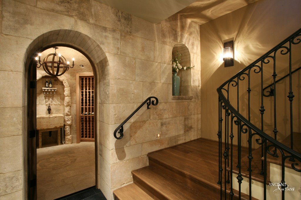 An antique limestone wine cellar by Ancient Surfaces, showcasing a stunning collection of wines in a rustic, atmospheric setting.

Antique Limestone Cladding
Ancient Limestone Vault
Coffered Ceiling in Stone
Antique Tuscan Wall Cladding
Reclaimed Limestone Flooring
Antique Kronos Stone 
Wine Tasting Room 
Antique Limestone Trough
Old Limestone Sink 
Circular Ceiling 

