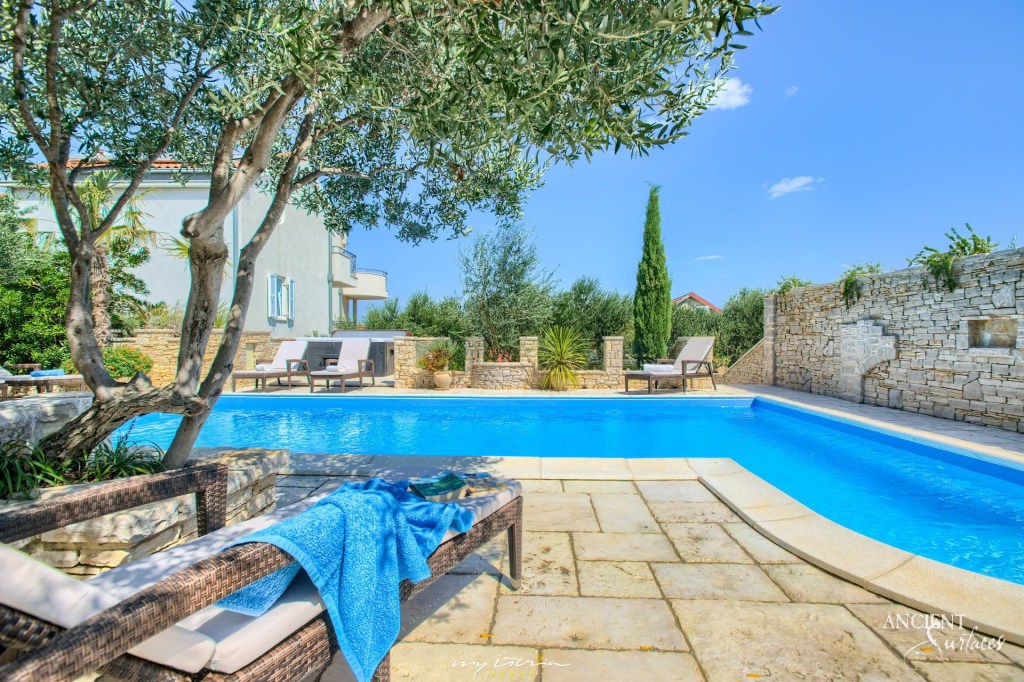 antique limestone pool coping
ancient surfaces
Outdoor millennium planks 
Vintage stone flooring 
Old world pavers
villa transformation
limestone wall cladding
outdoor transformation