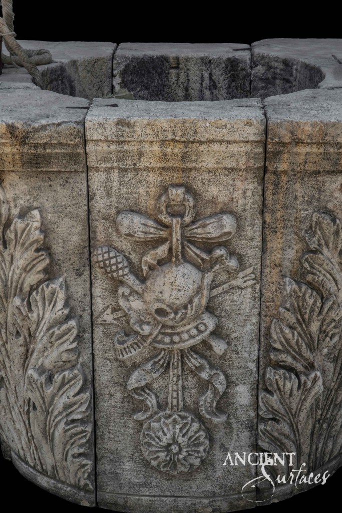 Ancient Surfaces limestone wells
Reclaimed limestone wells
Antique carved limestone wells
Historical stone wells
Timeless limestone garden wells
Elegant limestone outdoor wells
Weathered limestone wells
Customizable limestone wells
Artisan crafted limestone wells
Limestone wells with intricate carvings
Foliage carved limestone wells
Crane carved limestone wells
Heraldic crest limestone wells
Lion carved limestone wells
Floral limestone wells
Limestone wells for serene gardens
Rustic reclaimed limestone wells
Durable limestone water wells
Eco-friendly reclaimed wells
Unique limestone garden fixtures