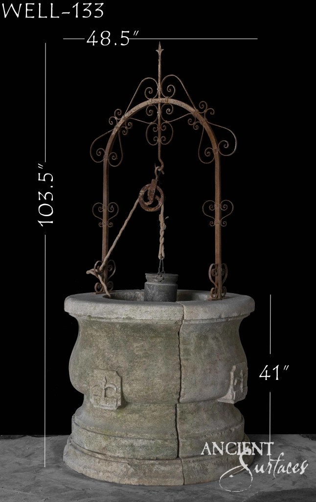 Reclaimed limestone well
Ancient Surfaces stone well
Antique limestone water feature
Historic stone courtyard well
Hand-carved limestone garden element
Old-world limestone craftsmanship
Antique limestone garden décor
Timeless limestone well structure
Rustic limestone fountain base
Classic limestone well feature
Mediterranean limestone well
Weathered stone water source
Reclaimed limestone garden monument