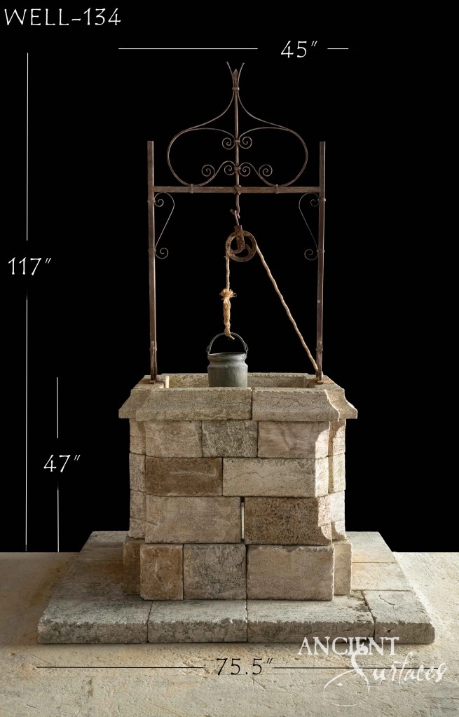 Reclaimed limestone well
Ancient Surfaces stone well
Antique limestone water feature
Historic stone courtyard well
Hand-carved limestone garden element
Old-world limestone craftsmanship
Antique limestone garden décor
Timeless limestone well structure
Rustic limestone fountain base
Classic limestone well feature
Mediterranean limestone well
Weathered stone water source
Reclaimed limestone garden monument