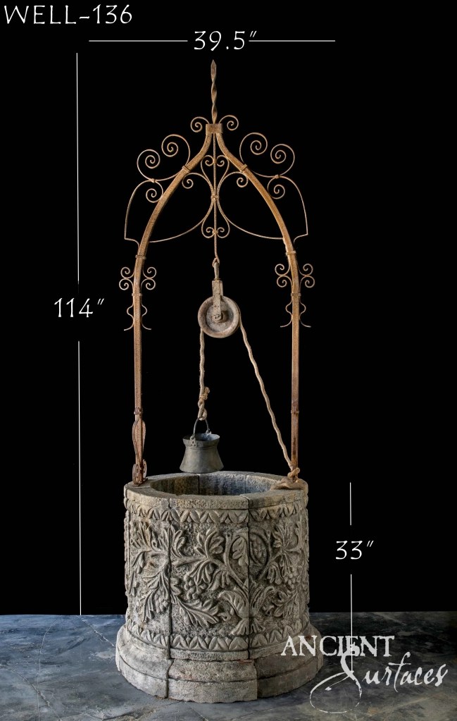 Reclaimed limestone well
Ancient Surfaces stone well
Antique limestone water feature
Historic stone courtyard well
Hand-carved limestone garden element
Old-world limestone craftsmanship
Antique limestone garden décor
Timeless limestone well structure
Rustic limestone fountain base
Classic limestone well feature
Mediterranean limestone well
Weathered stone water source
Reclaimed limestone garden monument